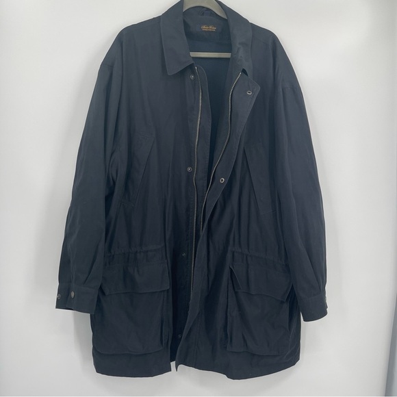 Brooks Brothers Jacket Men's XL Black Longline Long Sleeve Collared Full Zip - Picture 9 of 11